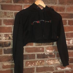 Small Women’s Forever 21 Cropped Black Hoodie